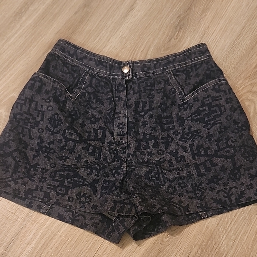 Ship'n Shore | Stylish Dark Patterned Women's Denim Vintage Shorts